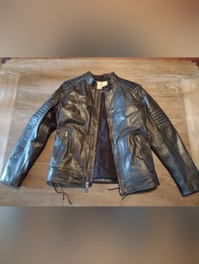 Men's Leather Motorcycle Jacket, Like New